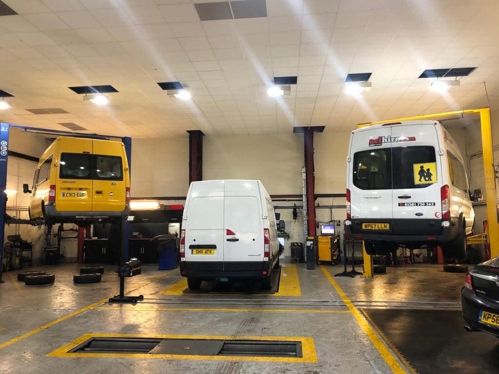 A line-up of vans and light commercial vehicles at Ace Auto Centre